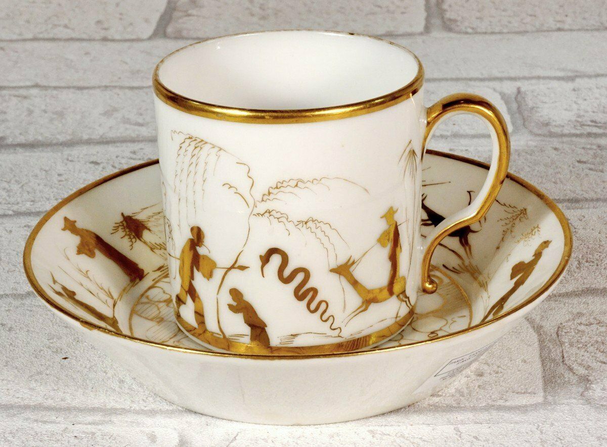 photo for sale Beautiful "Litron" Cup And Saucer Paris Porcelain   18th Century   Louis XVI