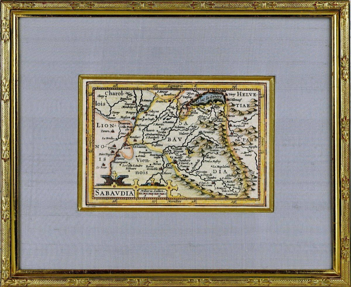 Engraving   Rare Map Of Savoy "Sabaudia"   Ep. Early 17th Century