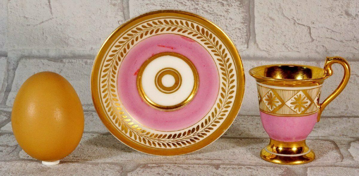 photo for sale Small Porcelain Cup And Saucer From Paris Or Russia   Early 19th Century