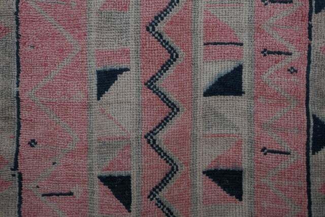 1960s Vintage Faded Herki Runner Rug 3'1'' X 9'8'' photo vinterior