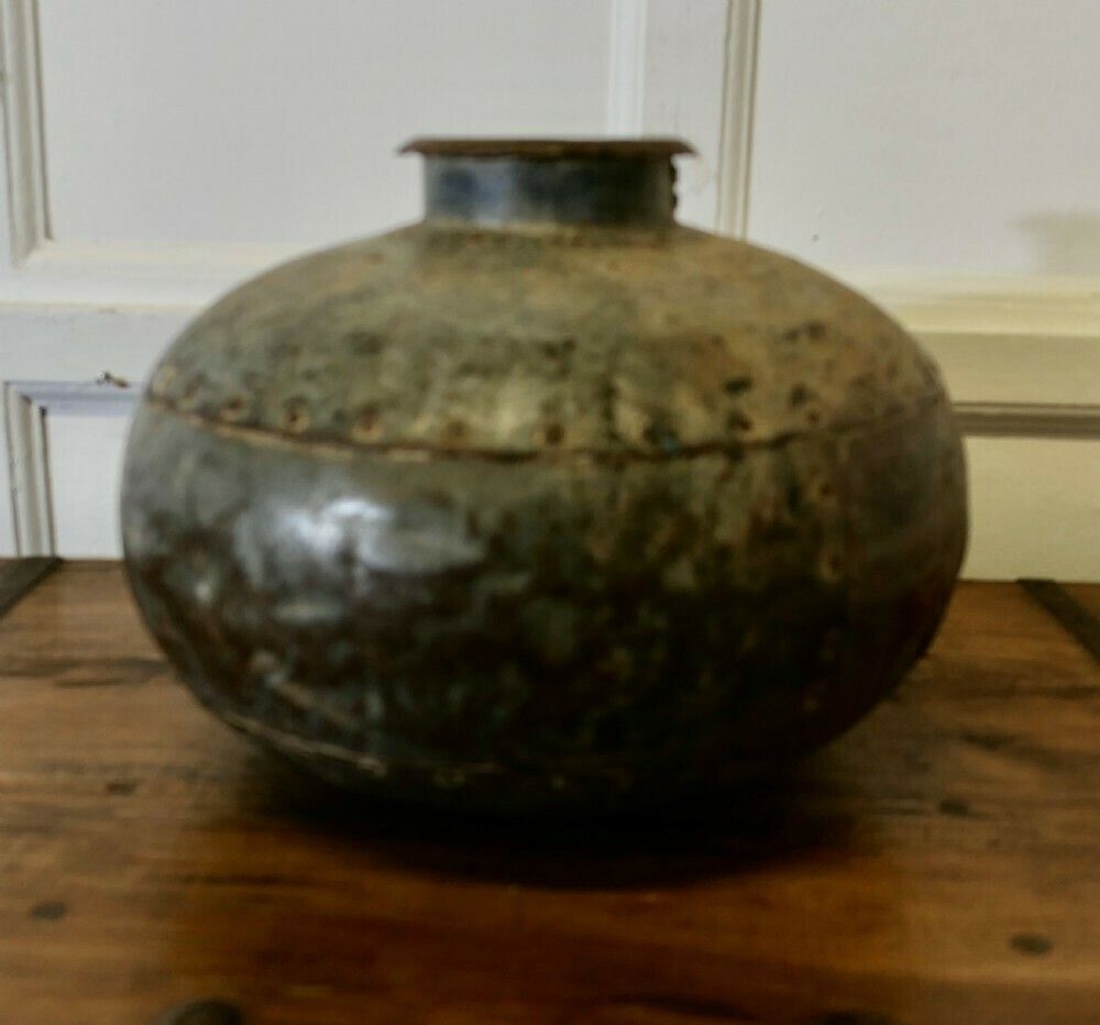 North African Round Metal Water Vase photo furniture