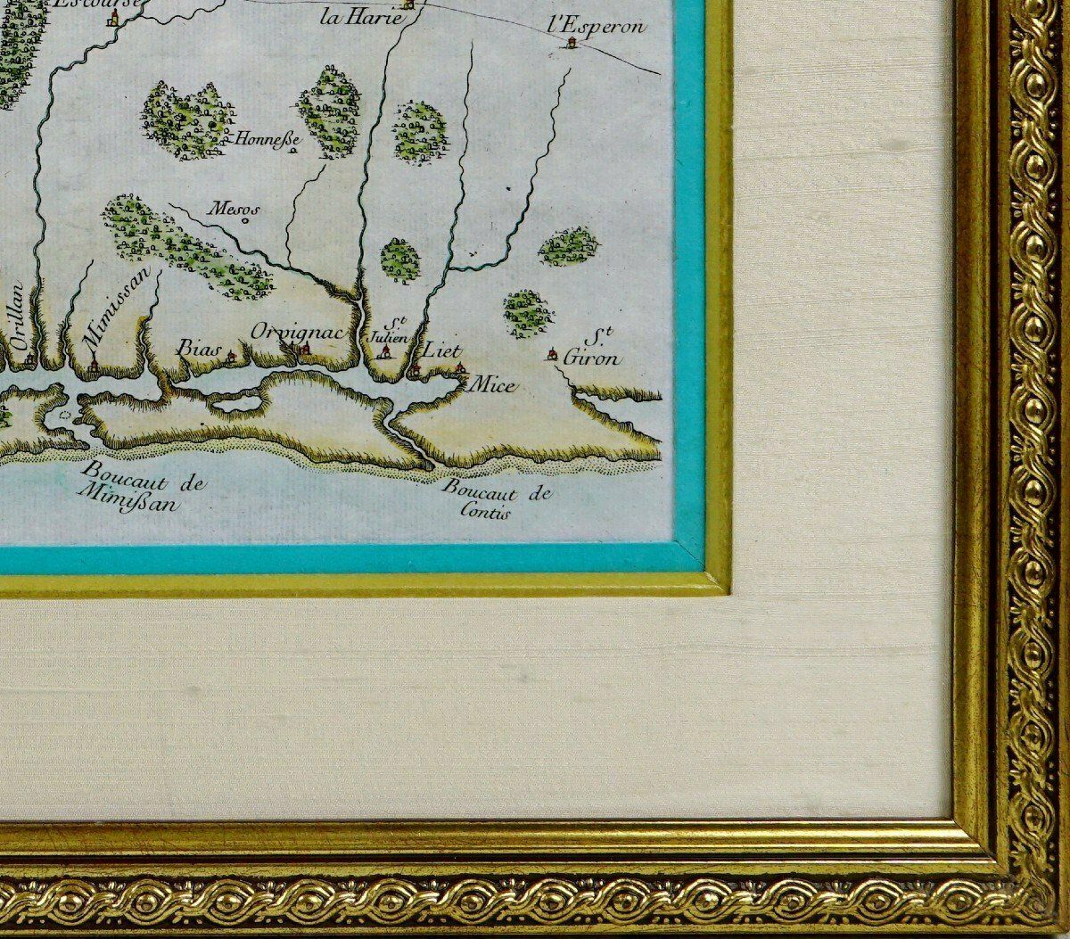 Rare Engraving Of A Marine Chart Of The Arcachon Basin   No. 42   18th Century photo furniture
