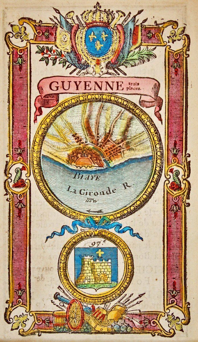 Rare Engraving Of Blaye   City Map   18th Century photo for sale