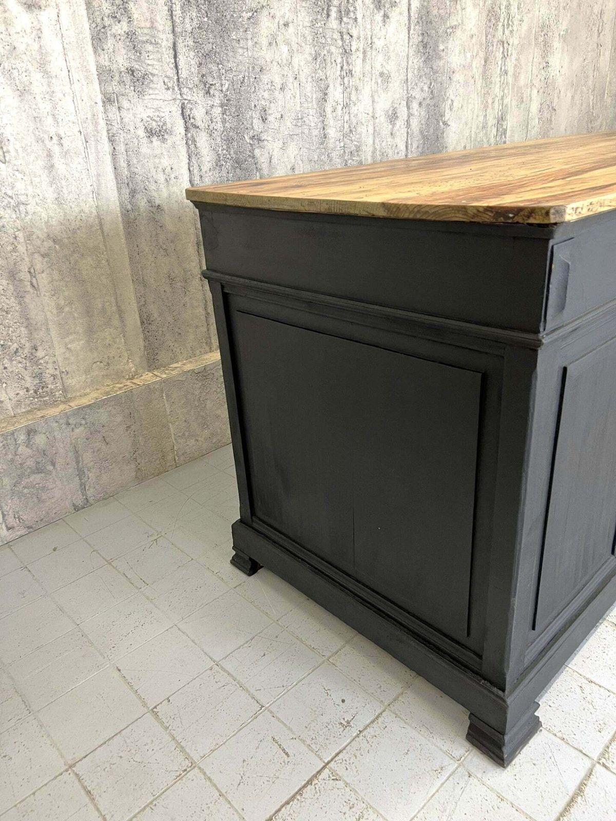 Black Solid Wood Shop Counter Sideboard Drawers Cupboard photo buy