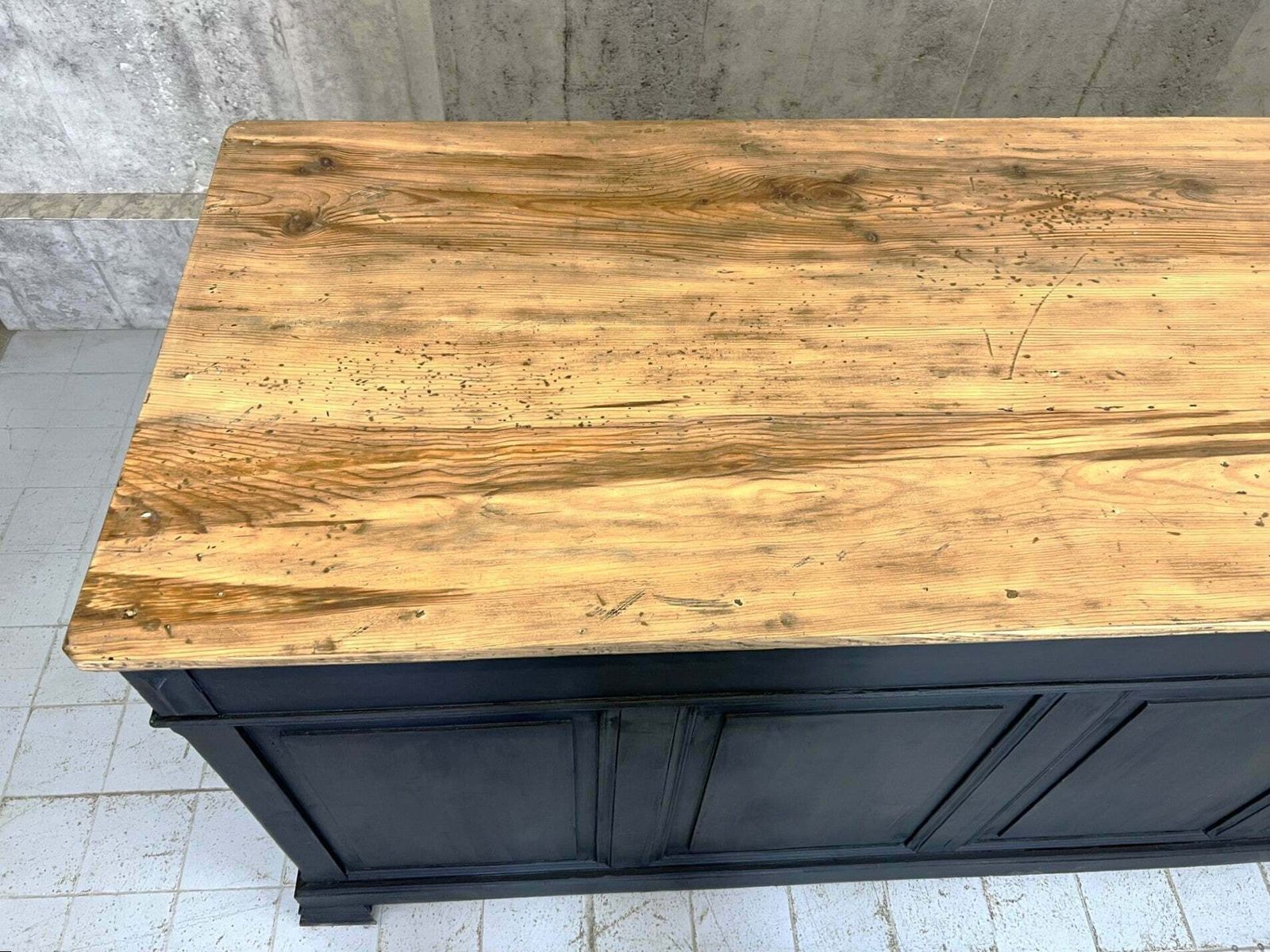Black Solid Wood Shop Counter Sideboard Drawers Cupboard photo vintage