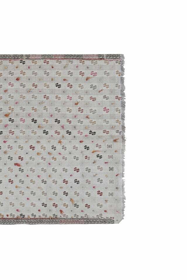 Vintage Embroided Jajim Kilim Rug 4'7'' X 8'5'' photo for sale