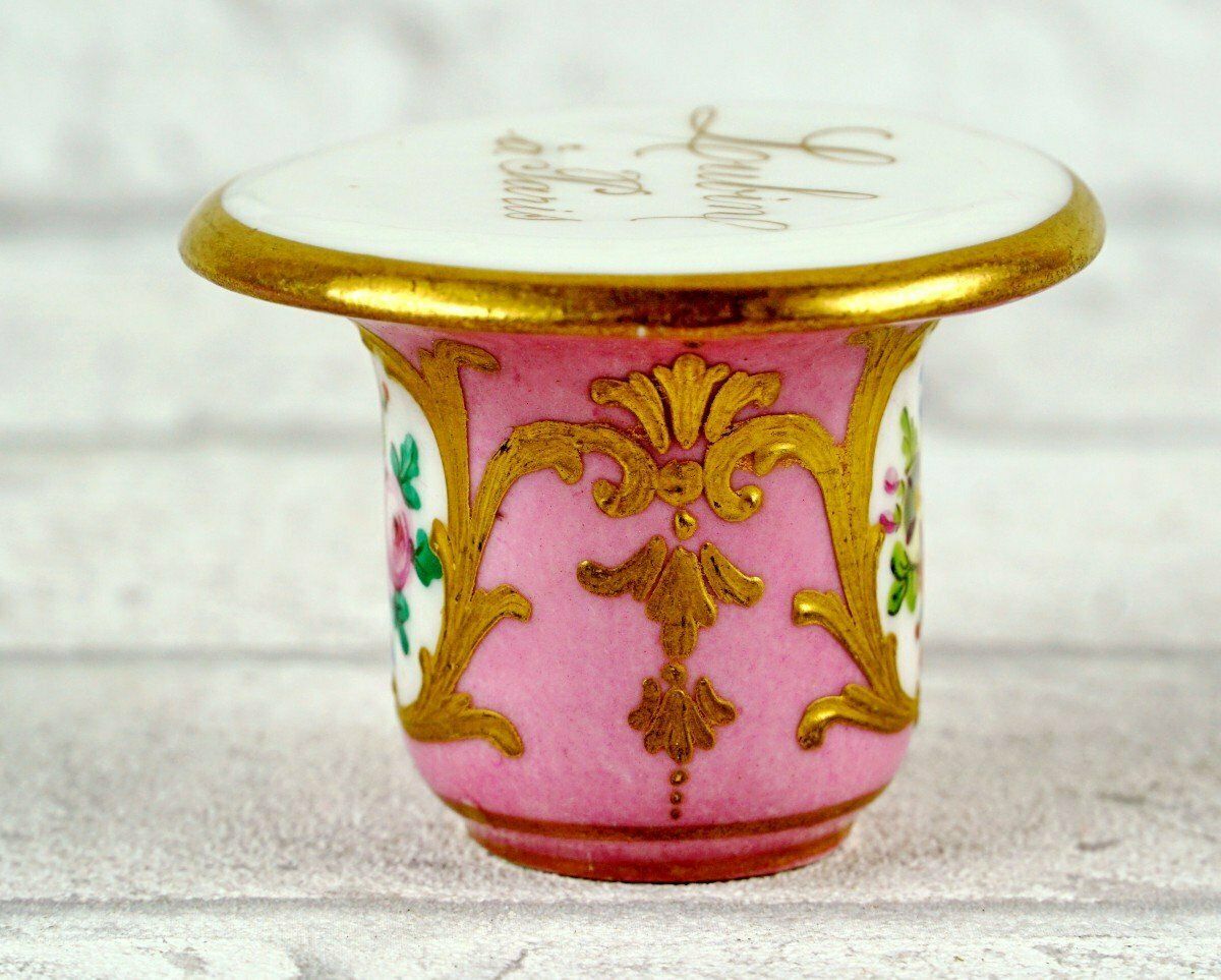 Blush Mortar In Paris Or Limoges Porcelain From The Perfumer Lubin In Paris   Ep. Mid 19th Century photo furniture