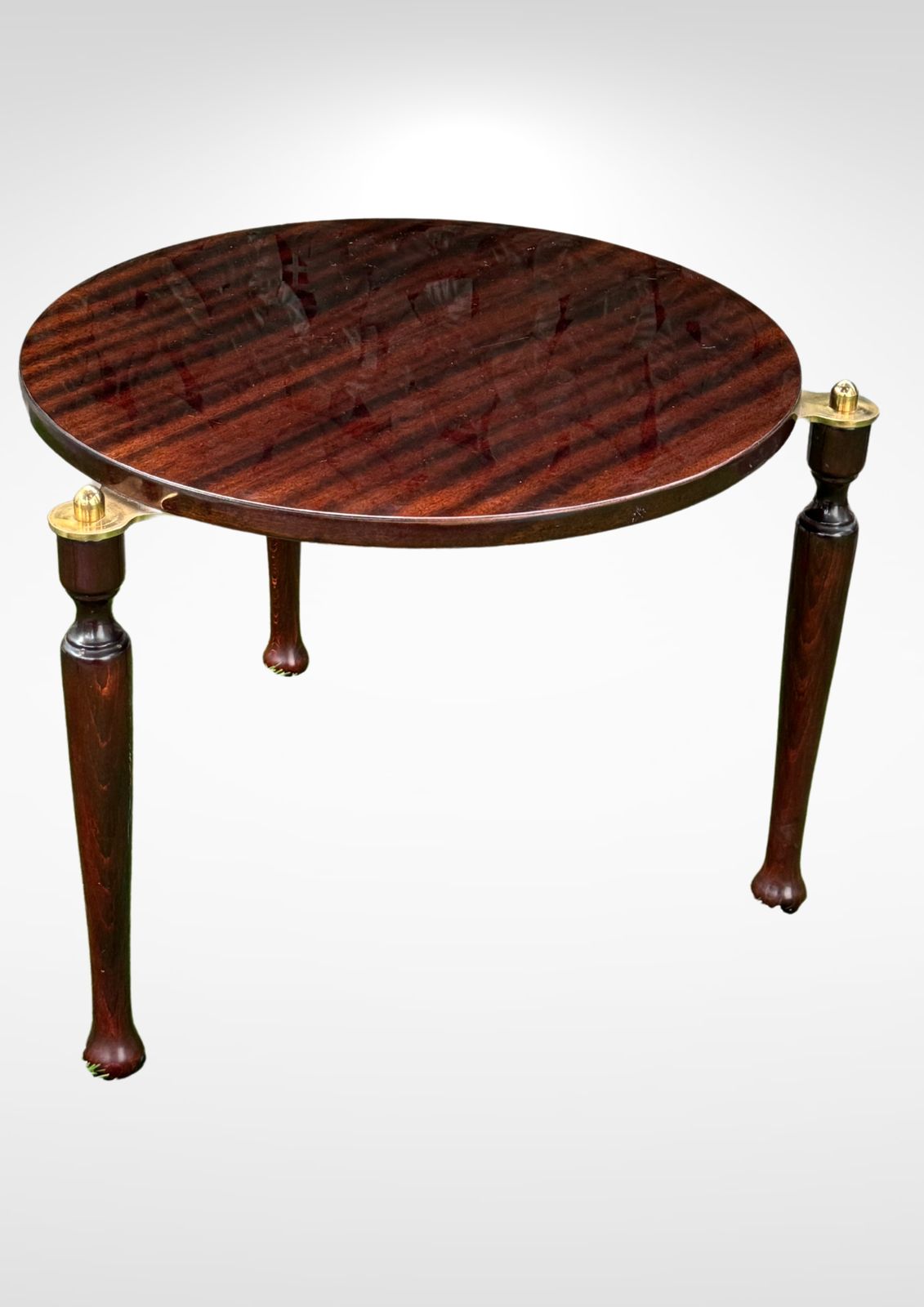 Set Of 2 Italian Lacquered Wood And Brass Side Tables Hollywood Regency photo for sale