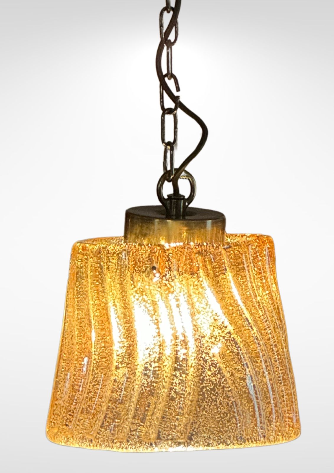 Mid Century Barovier Gold Glass Suspension Pendant Ceiling Lamp photo Lighting