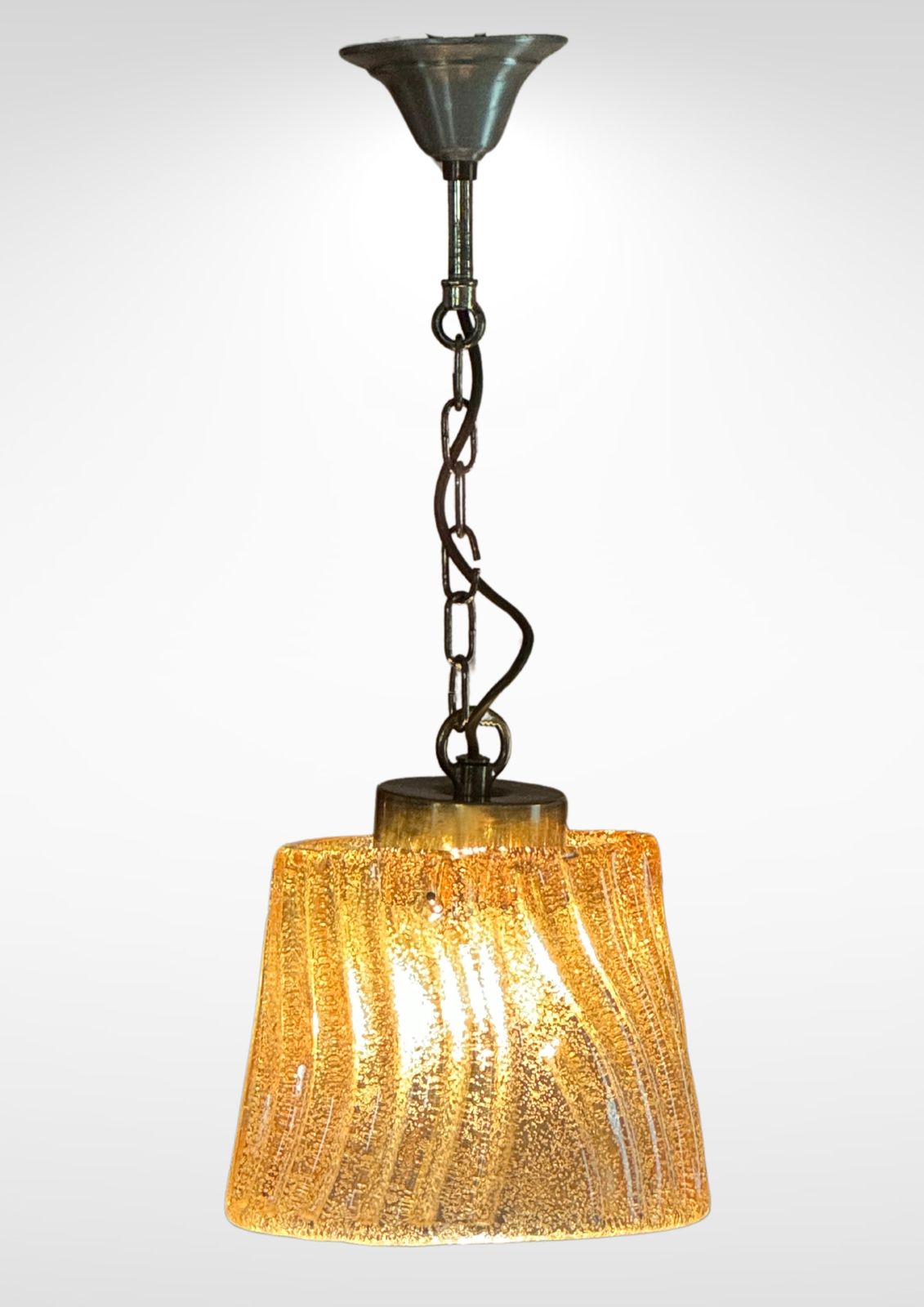 Mid Century Barovier Gold Glass Suspension Pendant Ceiling Lamp photo vinterior