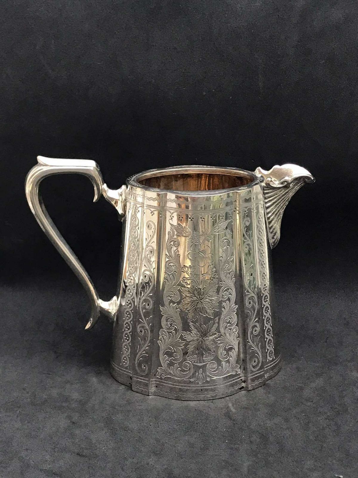 Creamer Milk Jug Victorian Silver Plated Cream Jug Milk Pot Sheffield, England Breakfast Table Wedding Gift Copper Brothers And Sons photo for sale