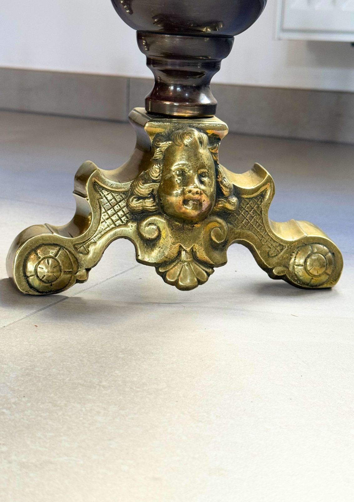 Large Pair Of Antique Dutch Cast Bronze And Brass Fire Dogs Andirons photo Home Fixtures
