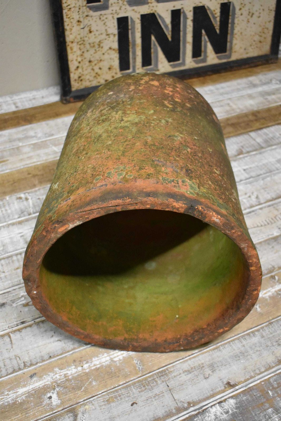 photo for sale Large Weathered Terracotta Rhubarb / Kale Forcer Pot