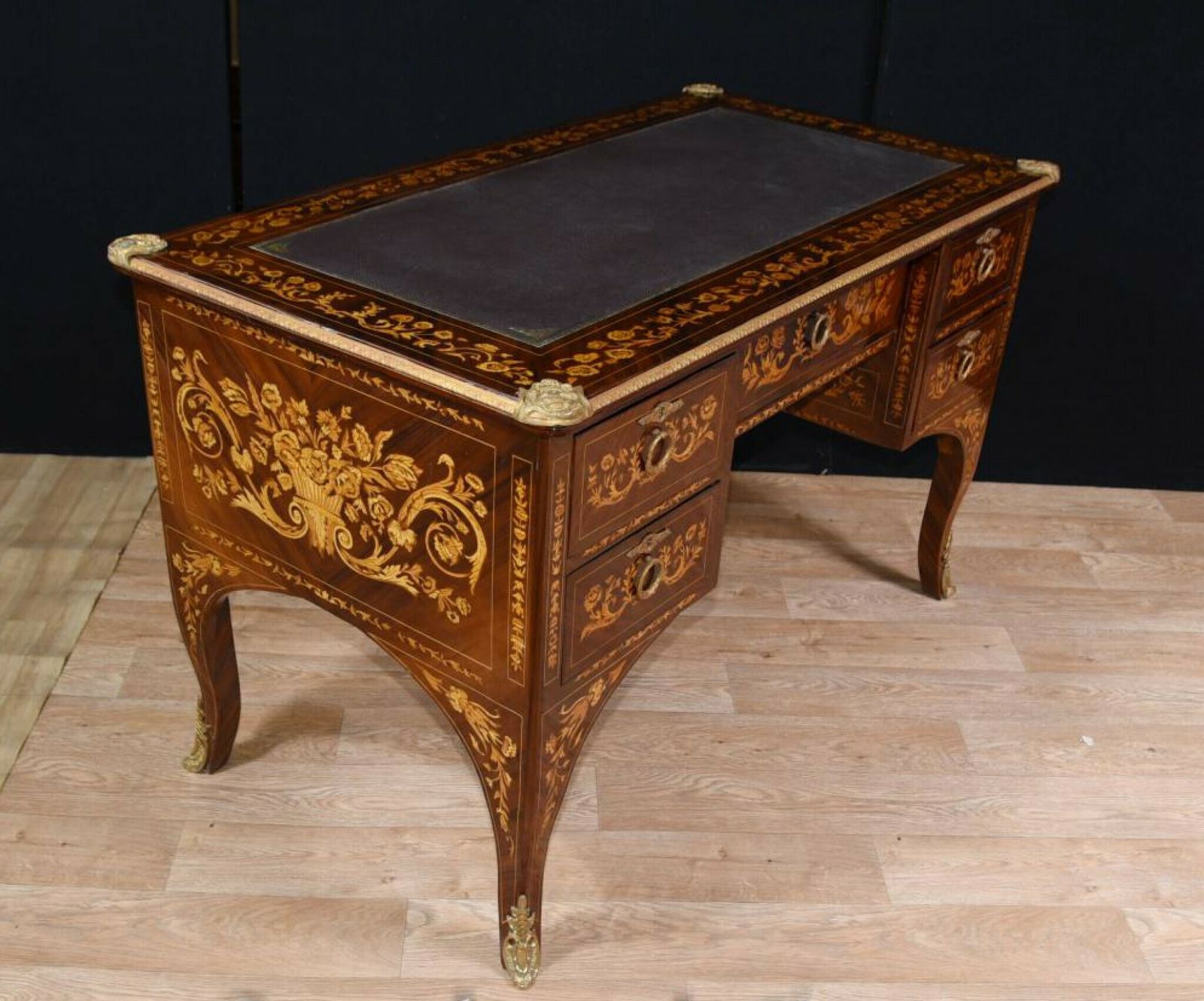 Furniture French Desk   Louis XV Knee Hole Writing Table Bureau photo