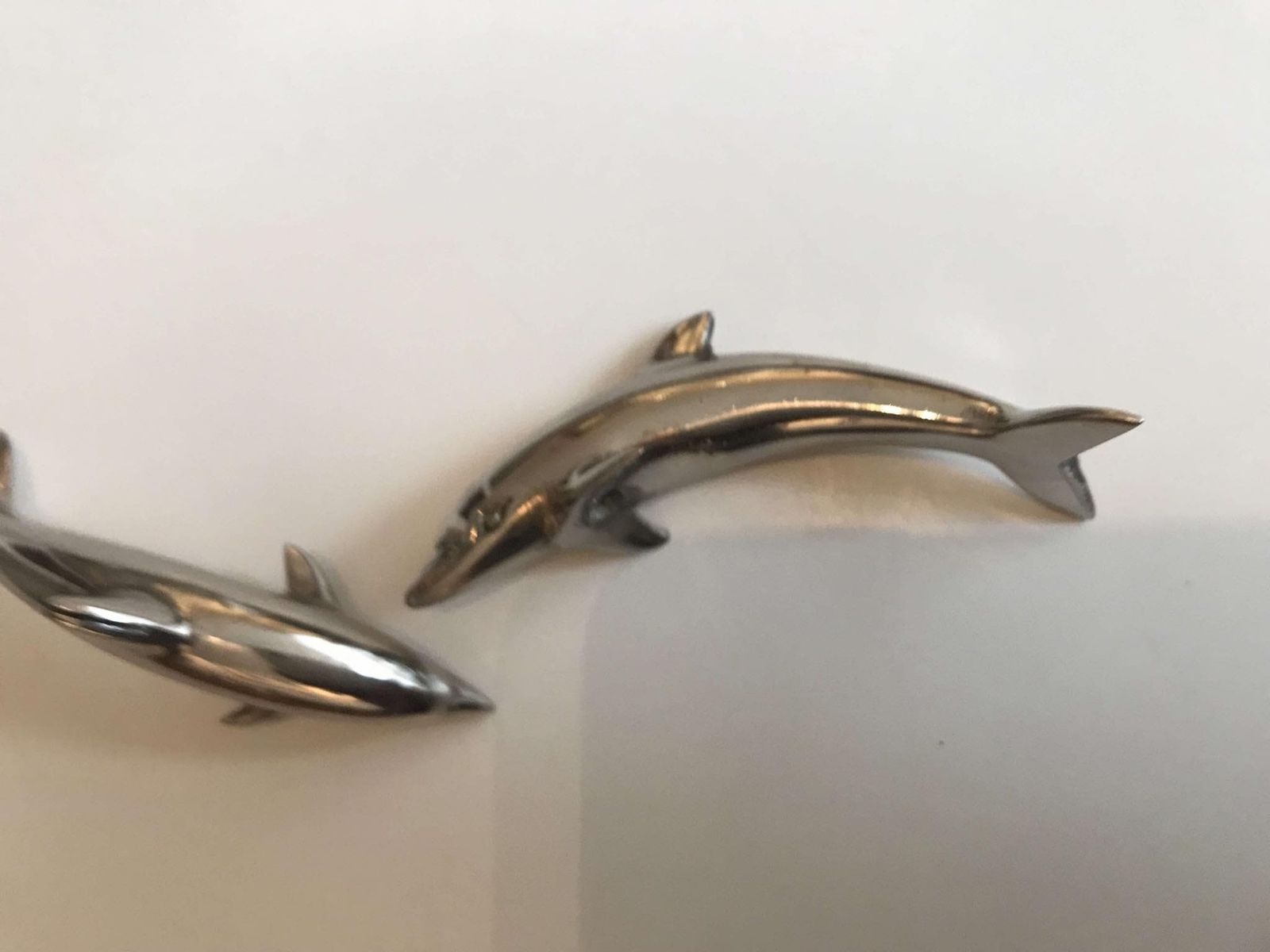 Dauphin Mark Seat Place Card Table French Vintage Name Card Name Card Slot Sea Decor Holder, Cutlery Rests, French 1960s Animal Lover Gift photo Home Decor