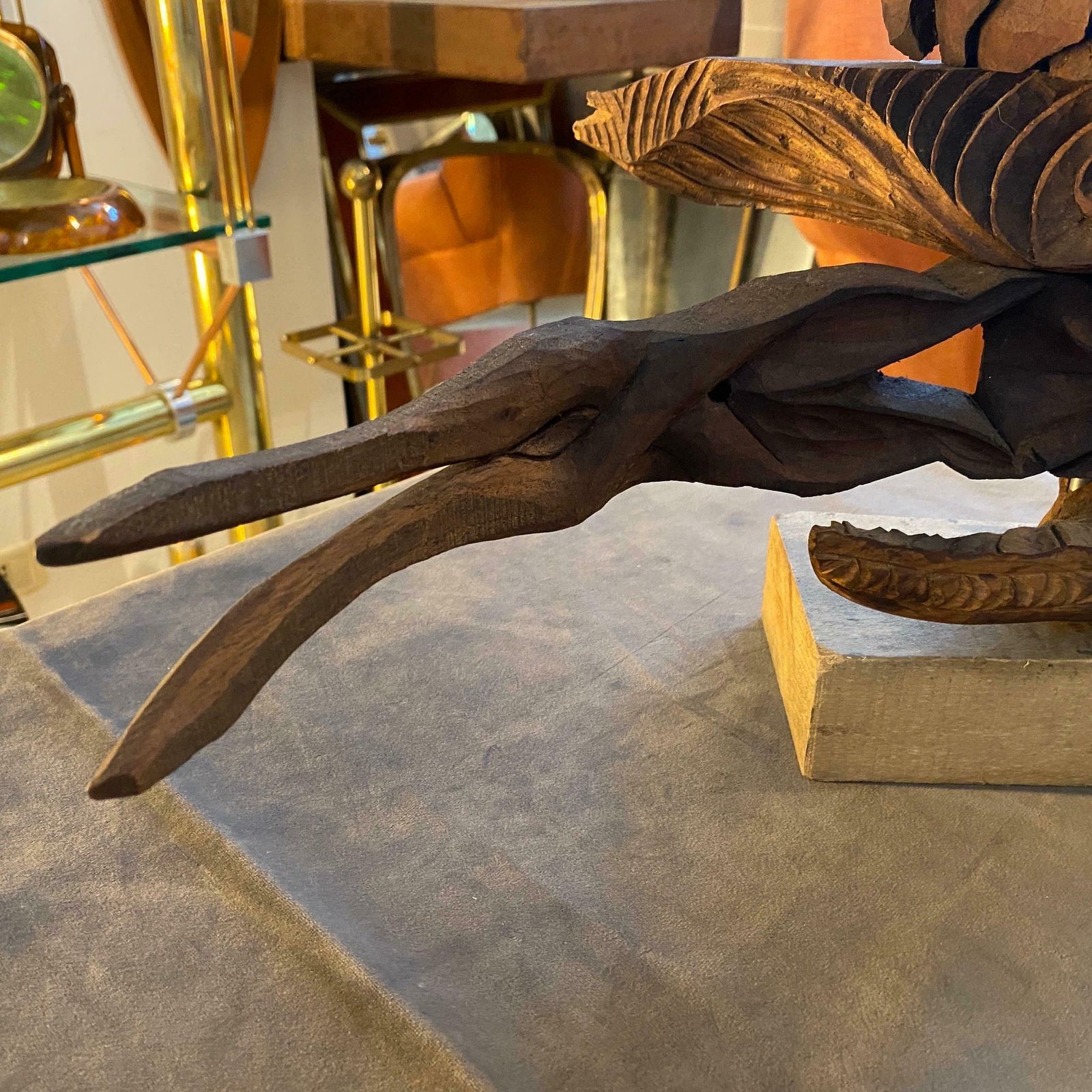2000s Organic Modern Movable Hand Carved Sicilian Wood Sculpture By Sciacca photo for sale