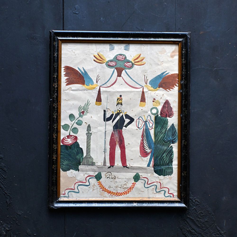 Military Painting, 1800s, Antique photo furniture