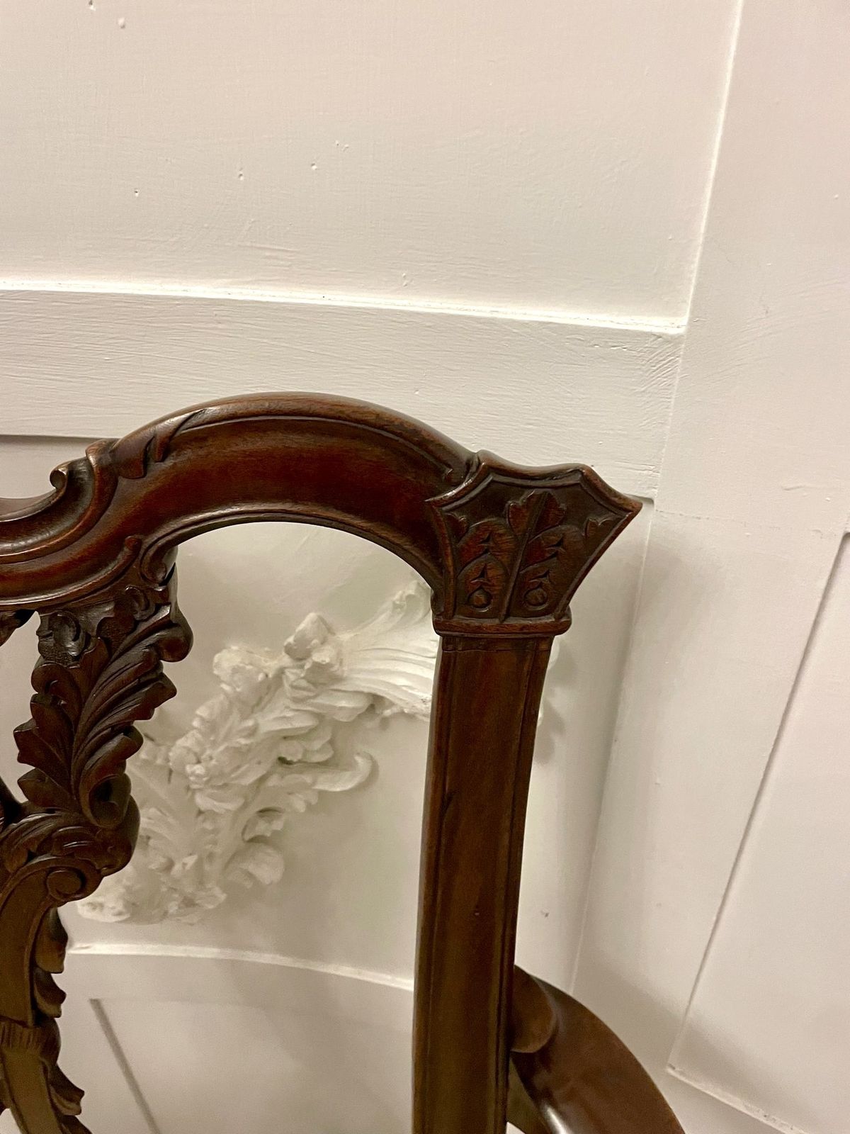 Outstanding Quality Antique 19th Century Carved Mahogany Office Chair photo vintage