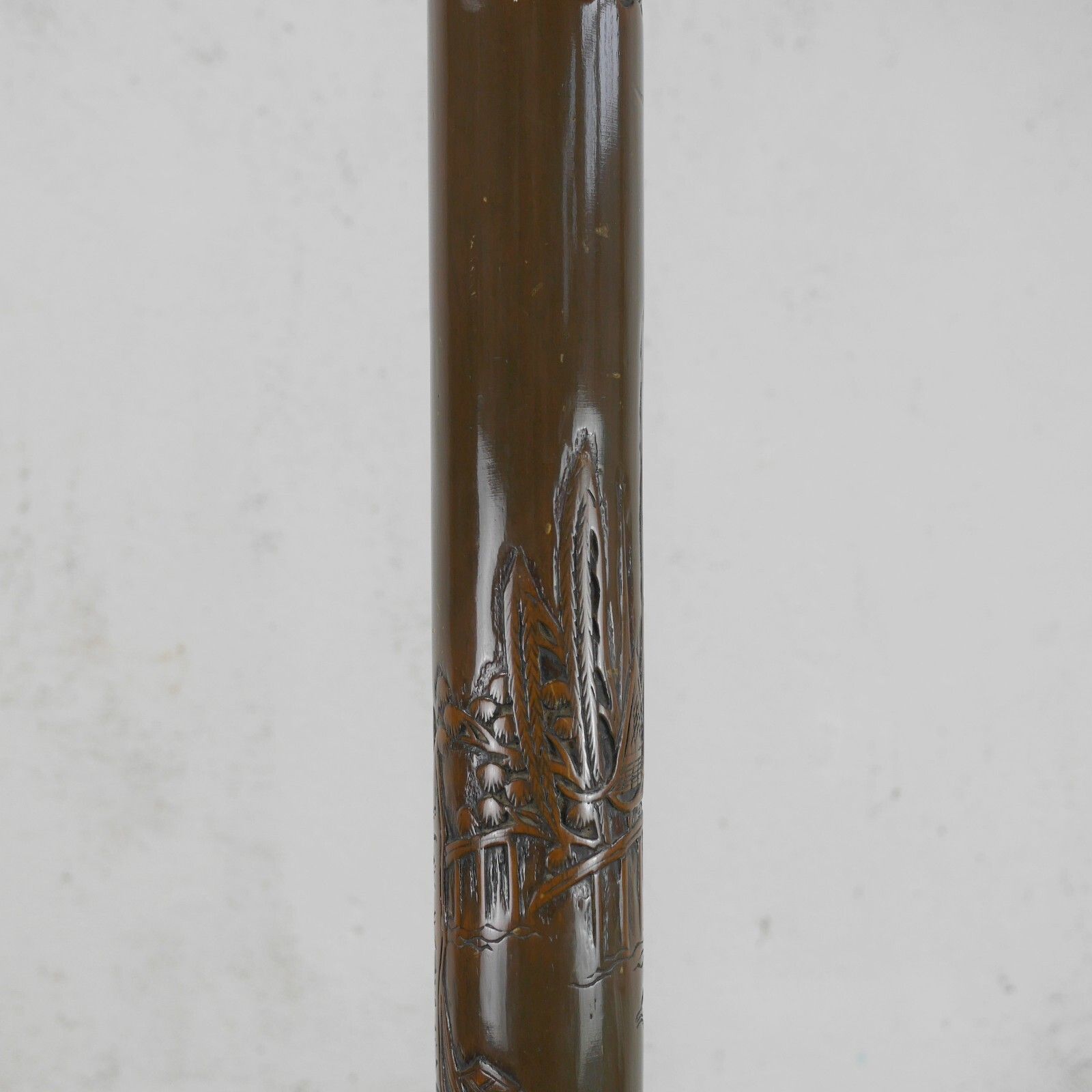 Antique Early 20th Century Chinoiserie Carved Wood Standard Lamp #102681 photo vinterior