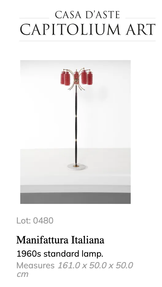 Mid Century Italian Lamp From Milan Manufacture photo for sale