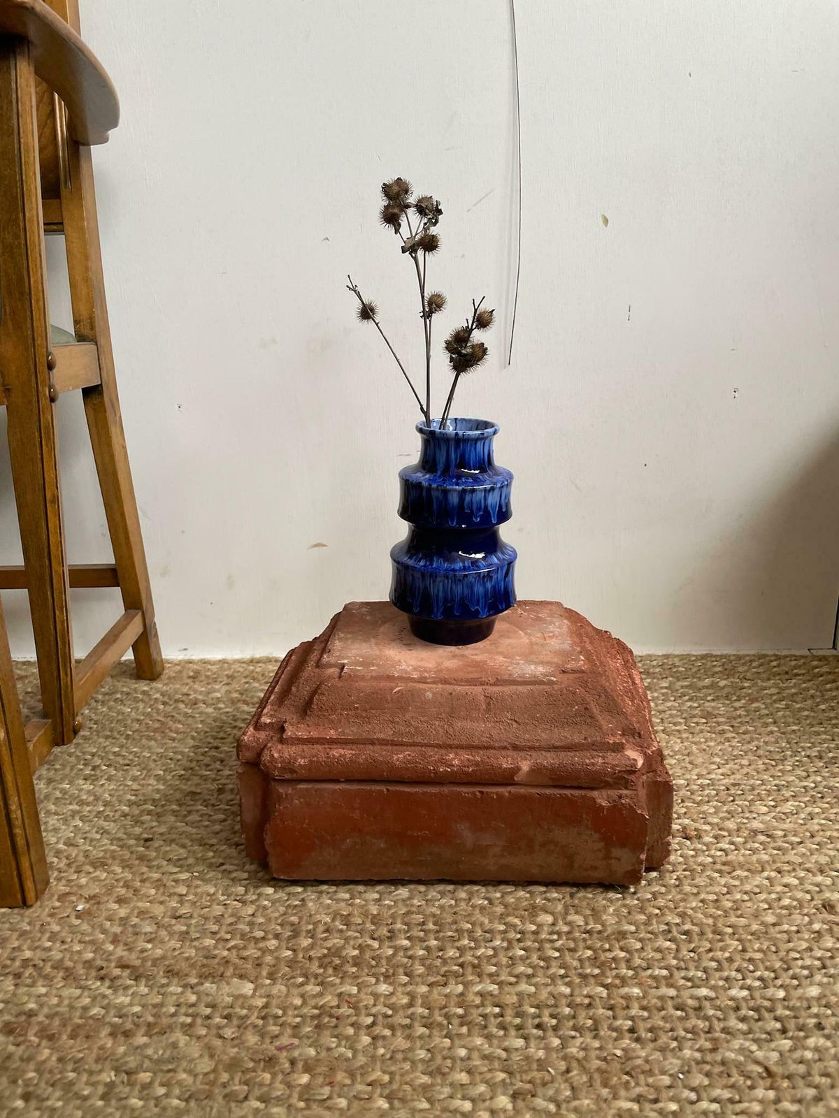 Small Red Brick Pedestal For Plants Or Pots Can Be Used Indoor Or Out photo furniture