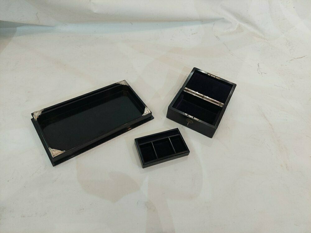 George V Ebonised Jewellery Box And Tray C.1925 photo furniture