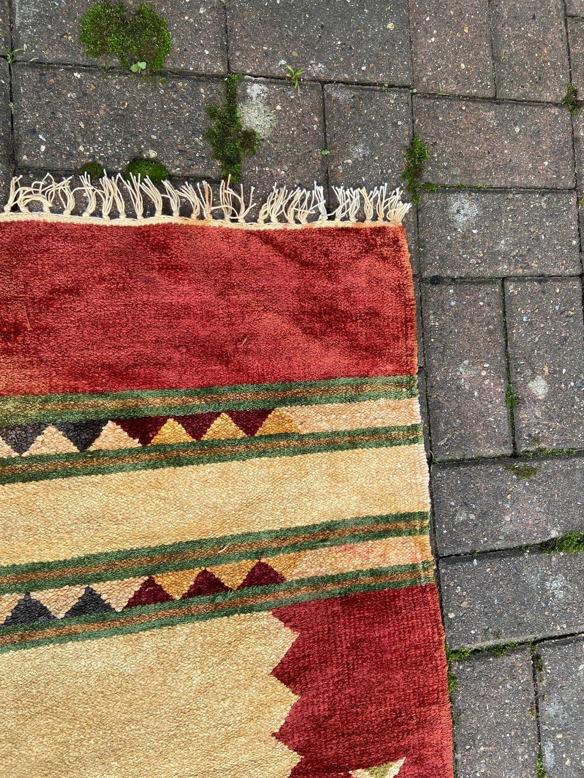 Vintage Runner Carpet Or Rug   295cm X 77cm   Wool Chenille Runner For Hallway Or Landing photo Textiles