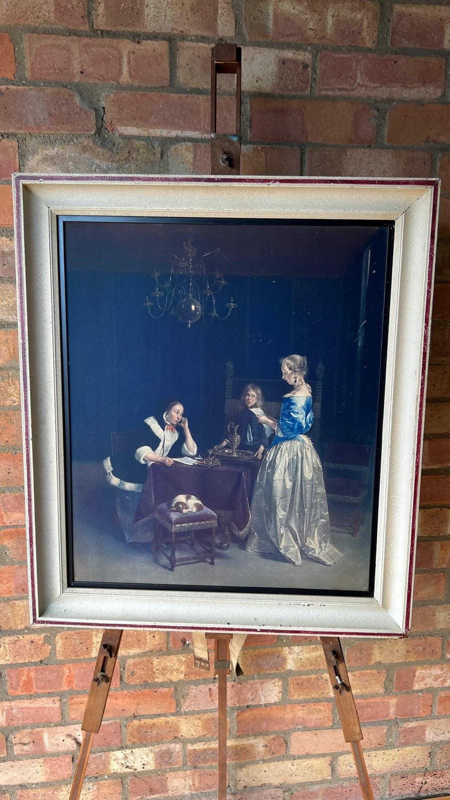 1920 The Medici Society Ltd Hand Pulled Lithograph Of Oil Painting “The Letter” By Gerard Ter Borch photo furniture