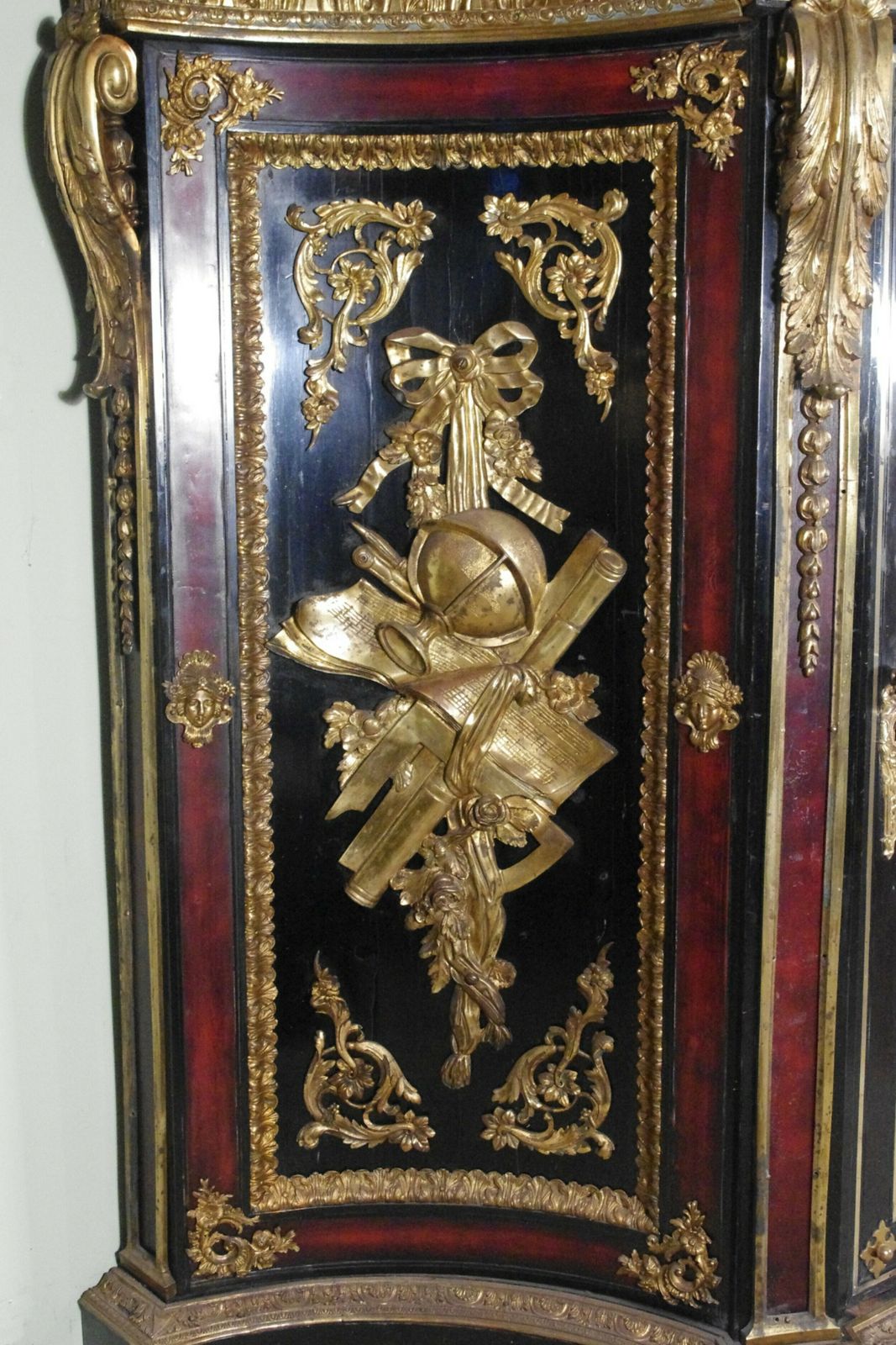 19th Century French Gilt Metal Mounted Ebonised Cabinet With Marble Top photo vintage