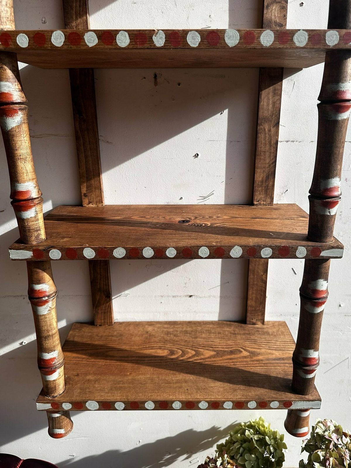 "Made By Muirshin" Faux Bamboo Overpainted Shelving Unit Variety Of Sizes And Styles Available photo vinterior