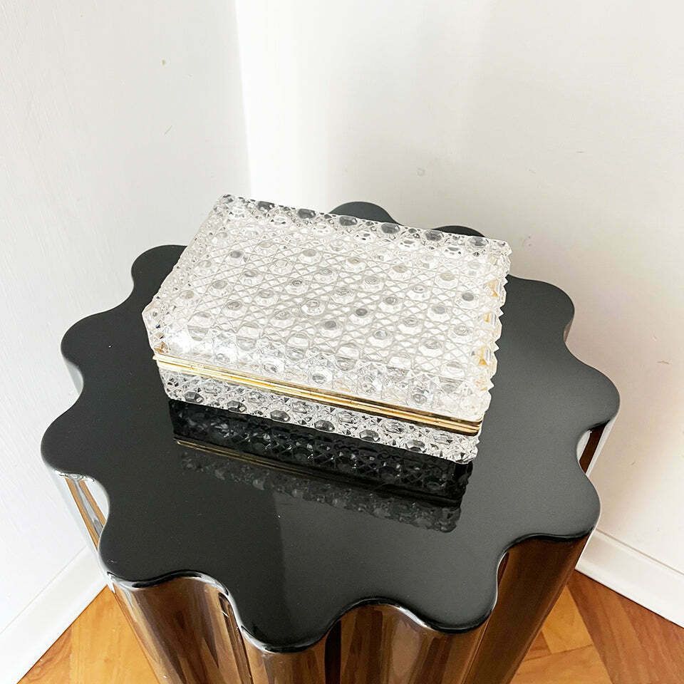 1950s French Bohemian Crystal Diamond Chest  Antiques photo Home Decor
