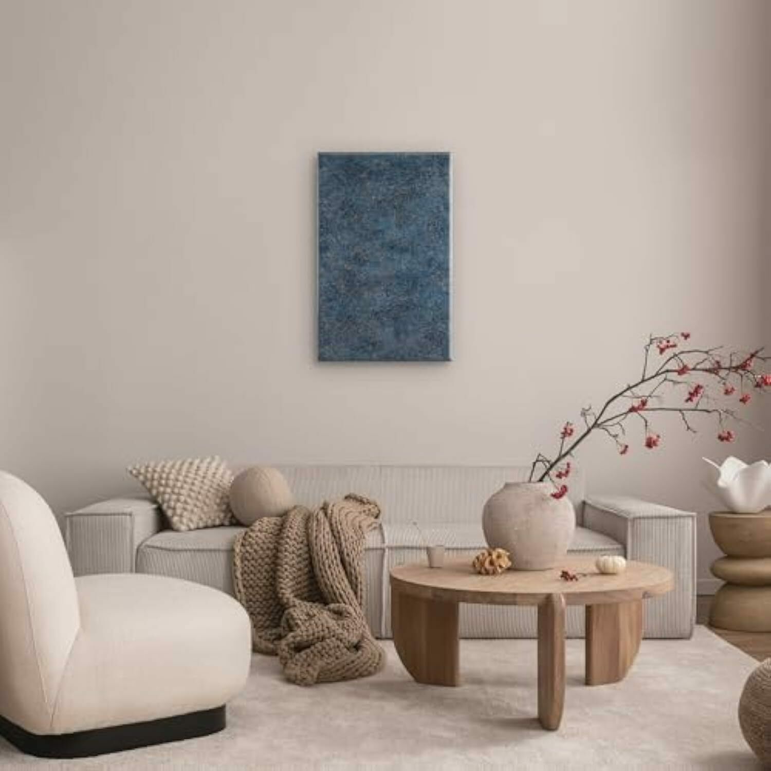 Blue & Gold Pattern Marble Handcrafted Epoxy Resin Wall Art – Modern Wall Decor For Home & Office, Scratch Resistant & Long Lasting Statement Piece photo vinterior
