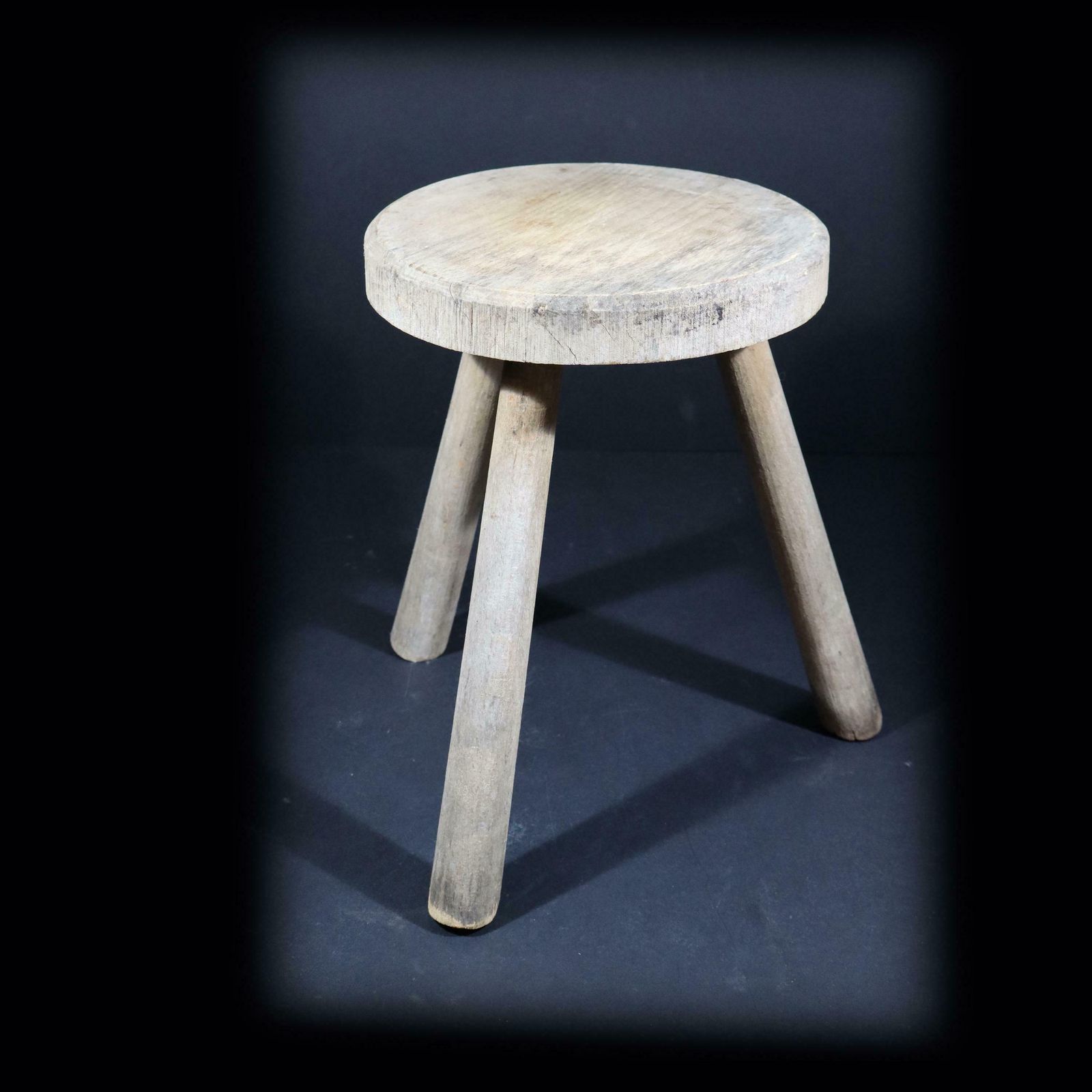Vintage French Tripod Stool, Primitive French Stool Perriand Style photo furniture