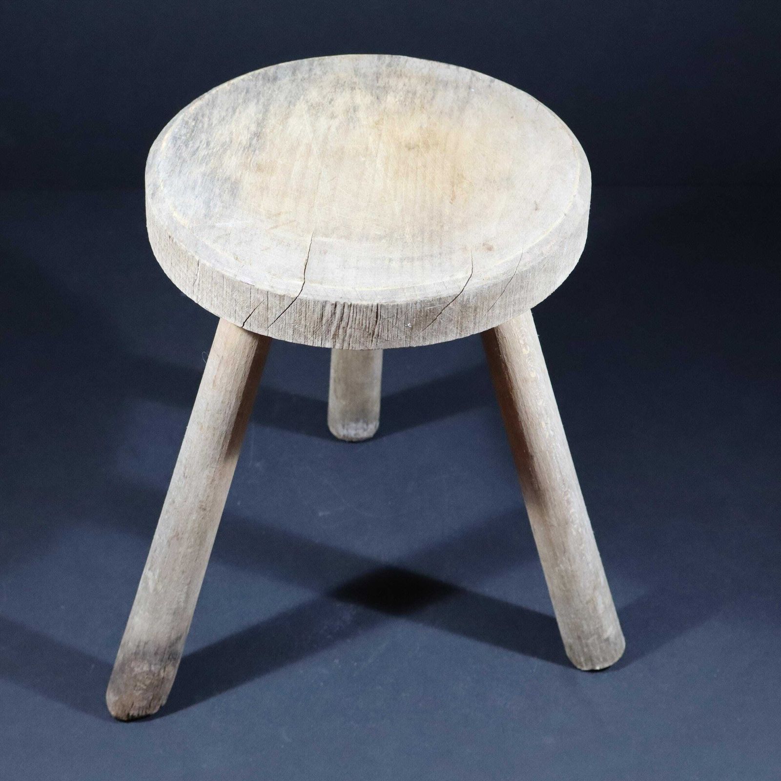 Vintage French Tripod Stool, Primitive French Stool Perriand Style photo Furniture