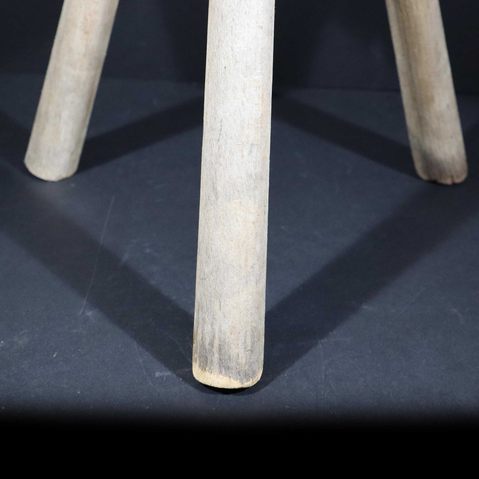 Vintage French Tripod Stool, Primitive French Stool Perriand Style photo vintage