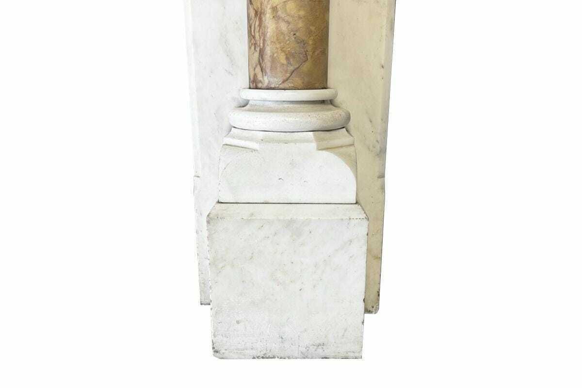 photo furniture Antique Victorian Pillared Lightly Grained Carrara Marble Fireplace Surround