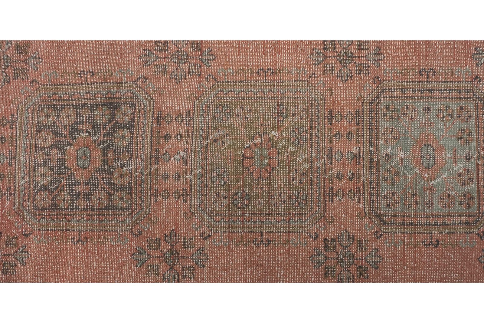 Tapis de couloir Oushak turc de style éclectique, 2'8'' x 22'4'' photo 1400.0