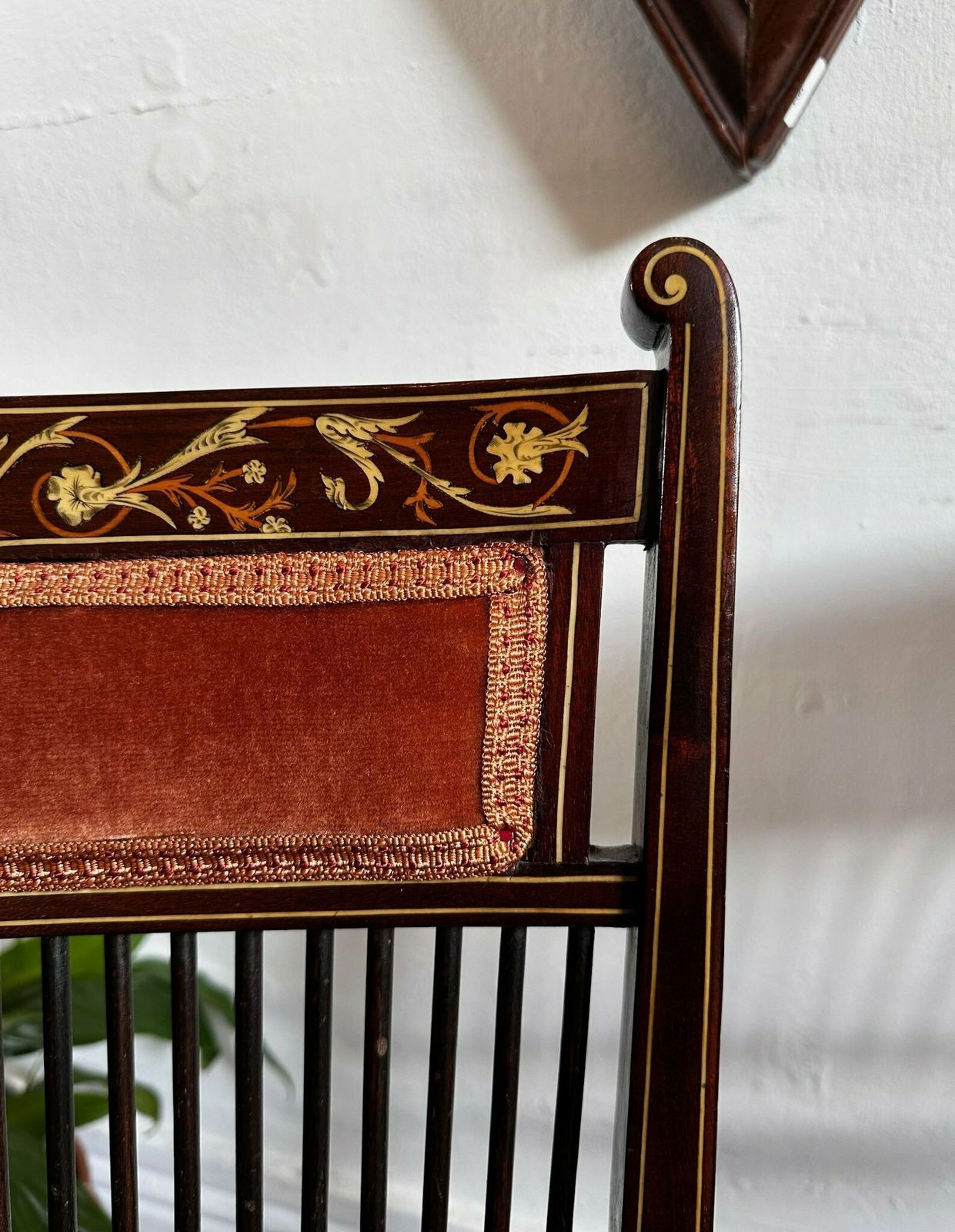 Pair Of Upholstered Mahogany Marquetry Chairs, Bone And Boxwood Details photo Furniture