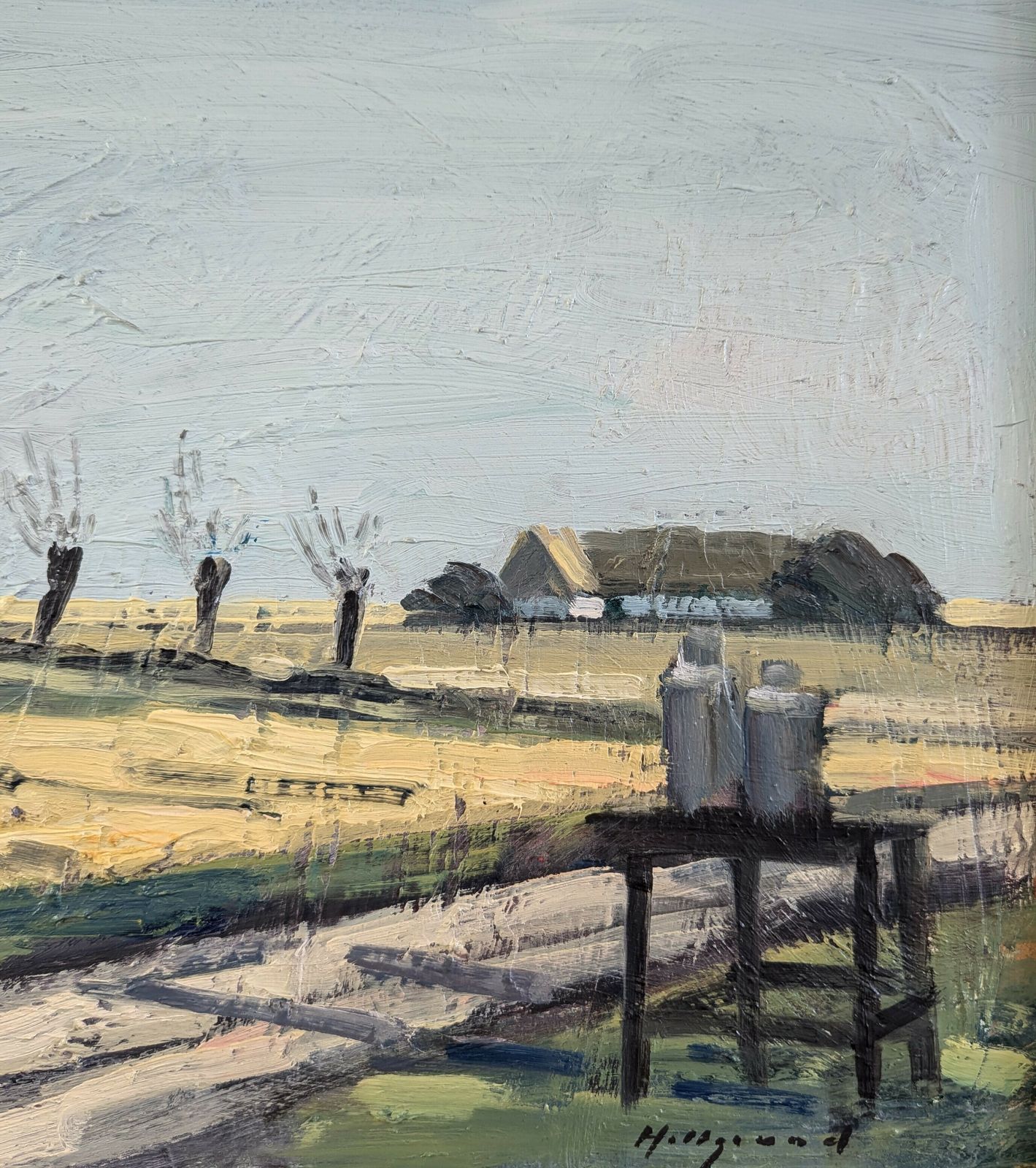 561.0 Quiet Days On The Farm Oil Painting photo