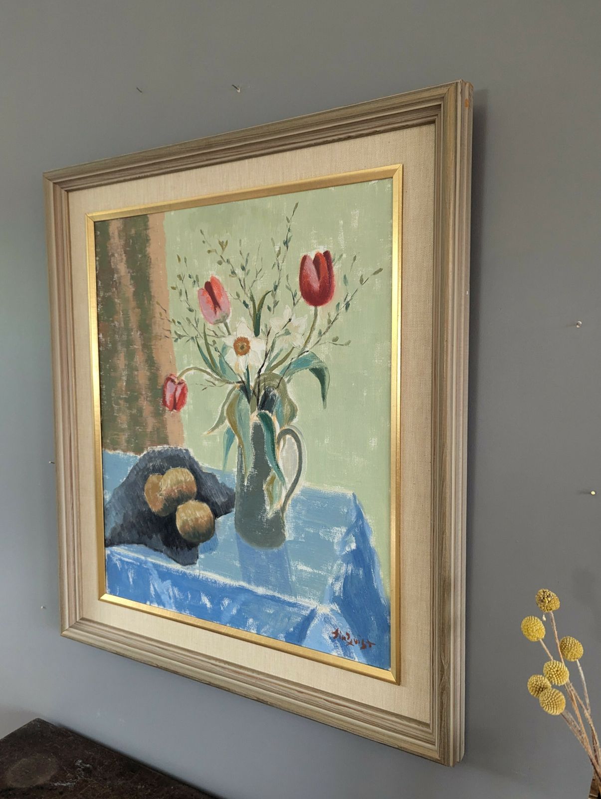 Tulips In A Jug, Oil Onto Canvas photo Art