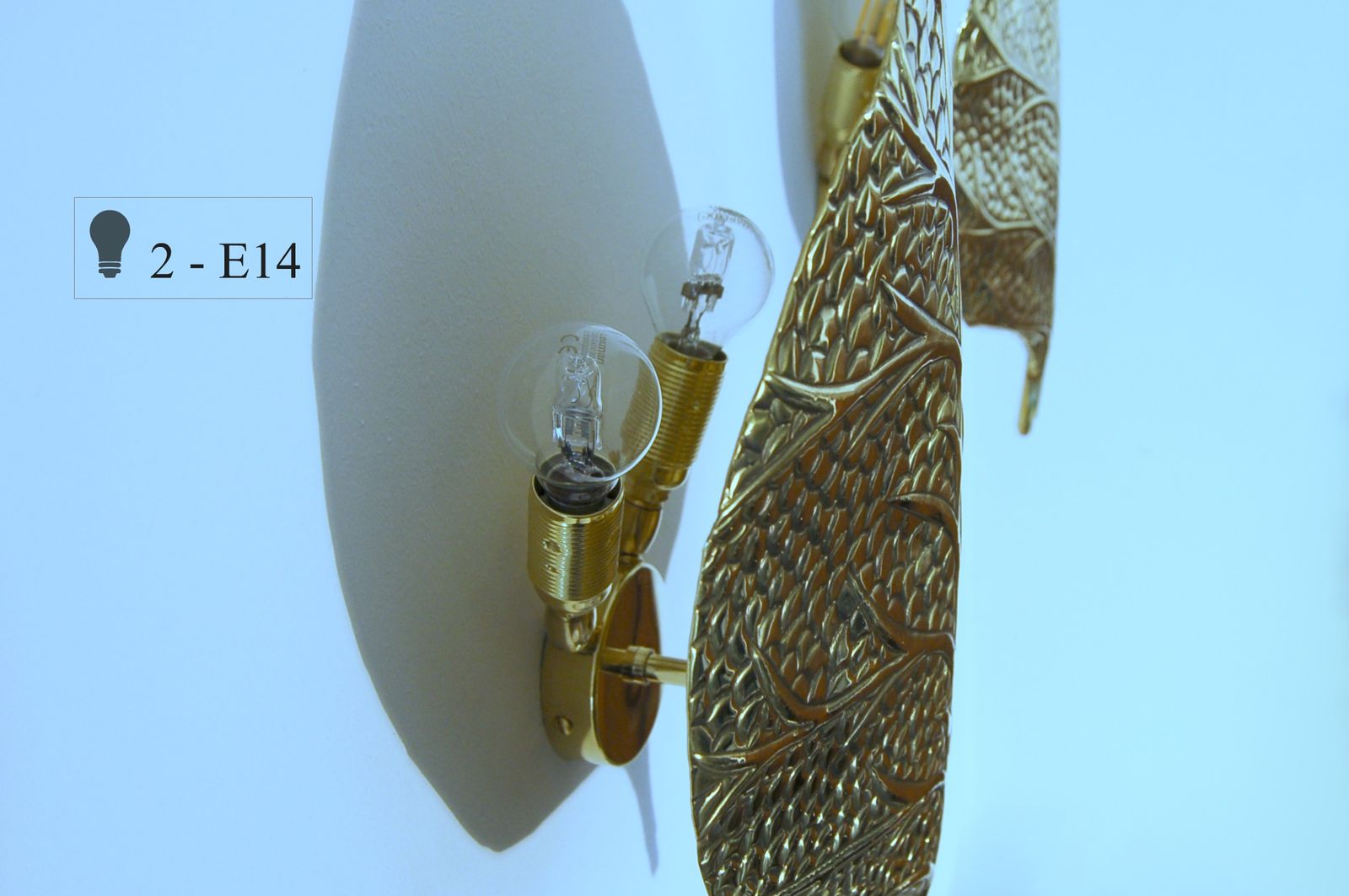 photo furniture Pair Of Wall Lamp Art. A 017 Leaf   Brass   Bottega Gadda Milano