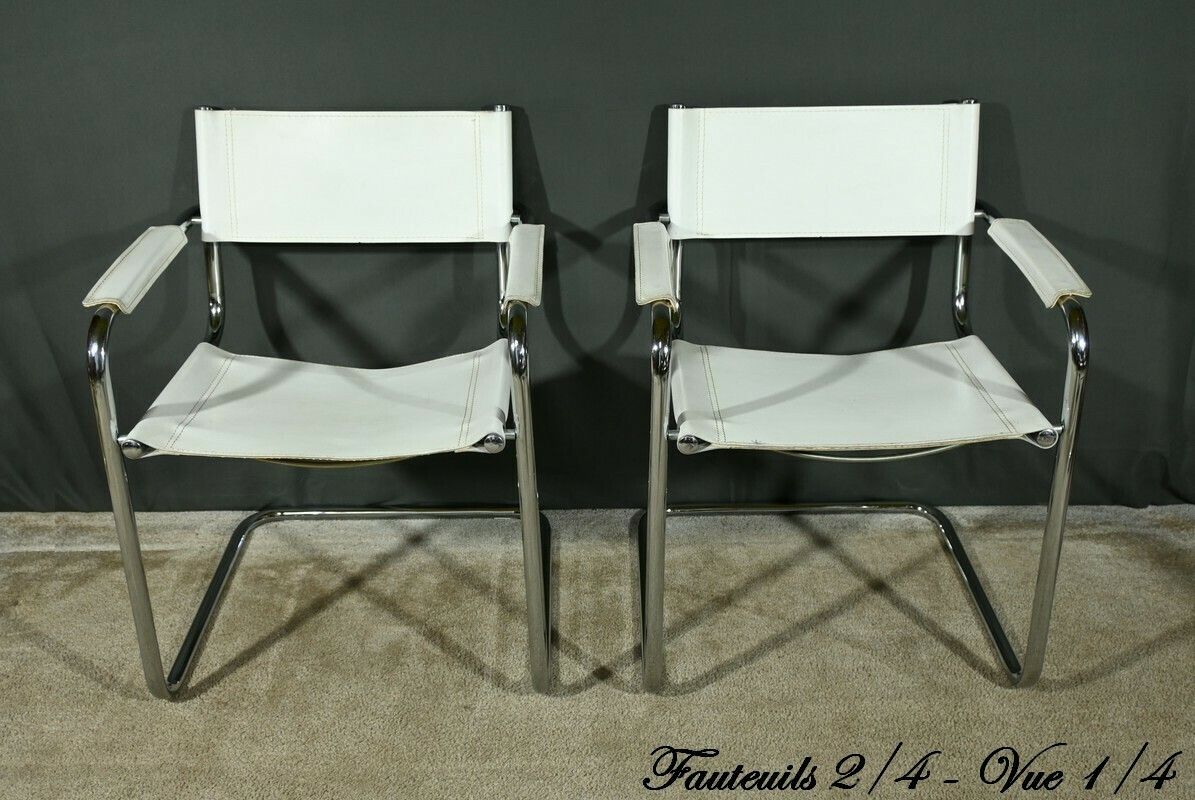 S33 Leather Armchairs, Attributed To M. Stam For Fasem, Italy – 1970 photo for sale