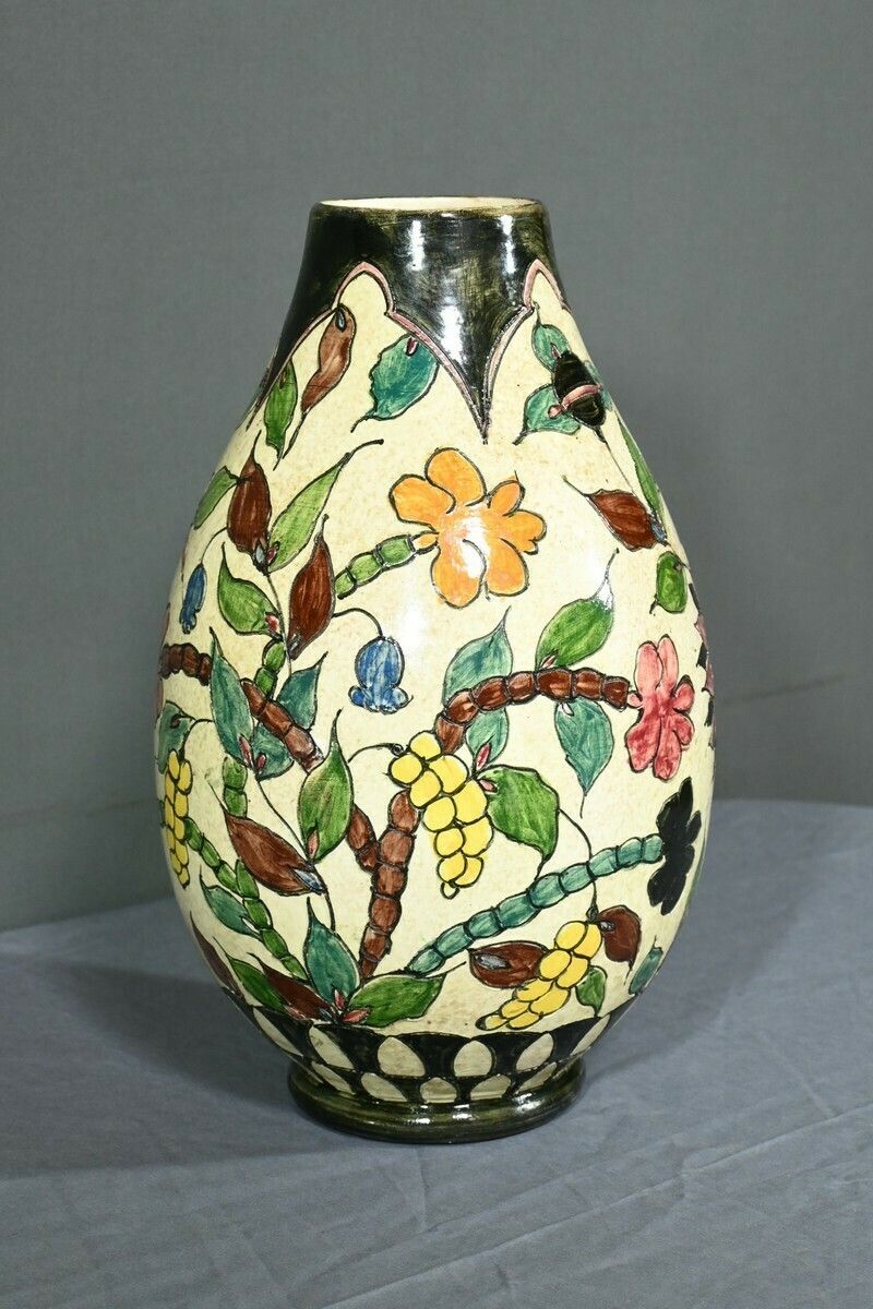 Polychrome Earthenware Vase, Signed J.Massier, Vallauris – Early 20th Century photo furniture
