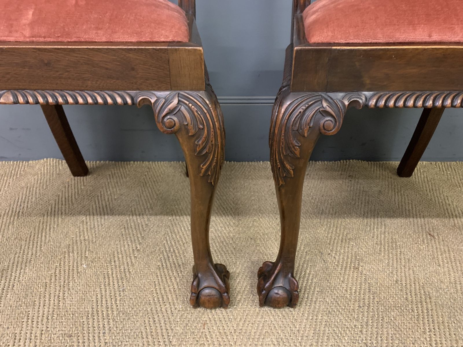 Pair Of Chippendale Style Mahogany Chairs photo for sale