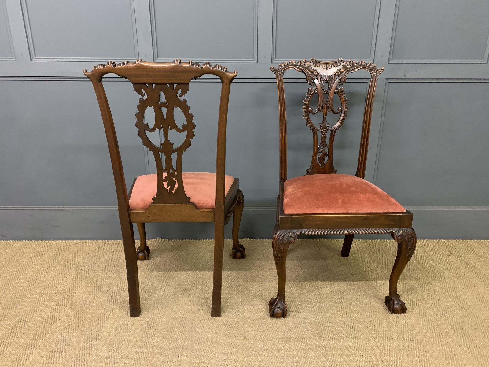 Pair Of Chippendale Style Mahogany Chairs photo vinterior