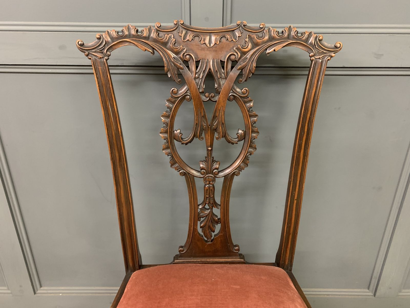 photo for sale Pair Of Chippendale Style Mahogany Chairs