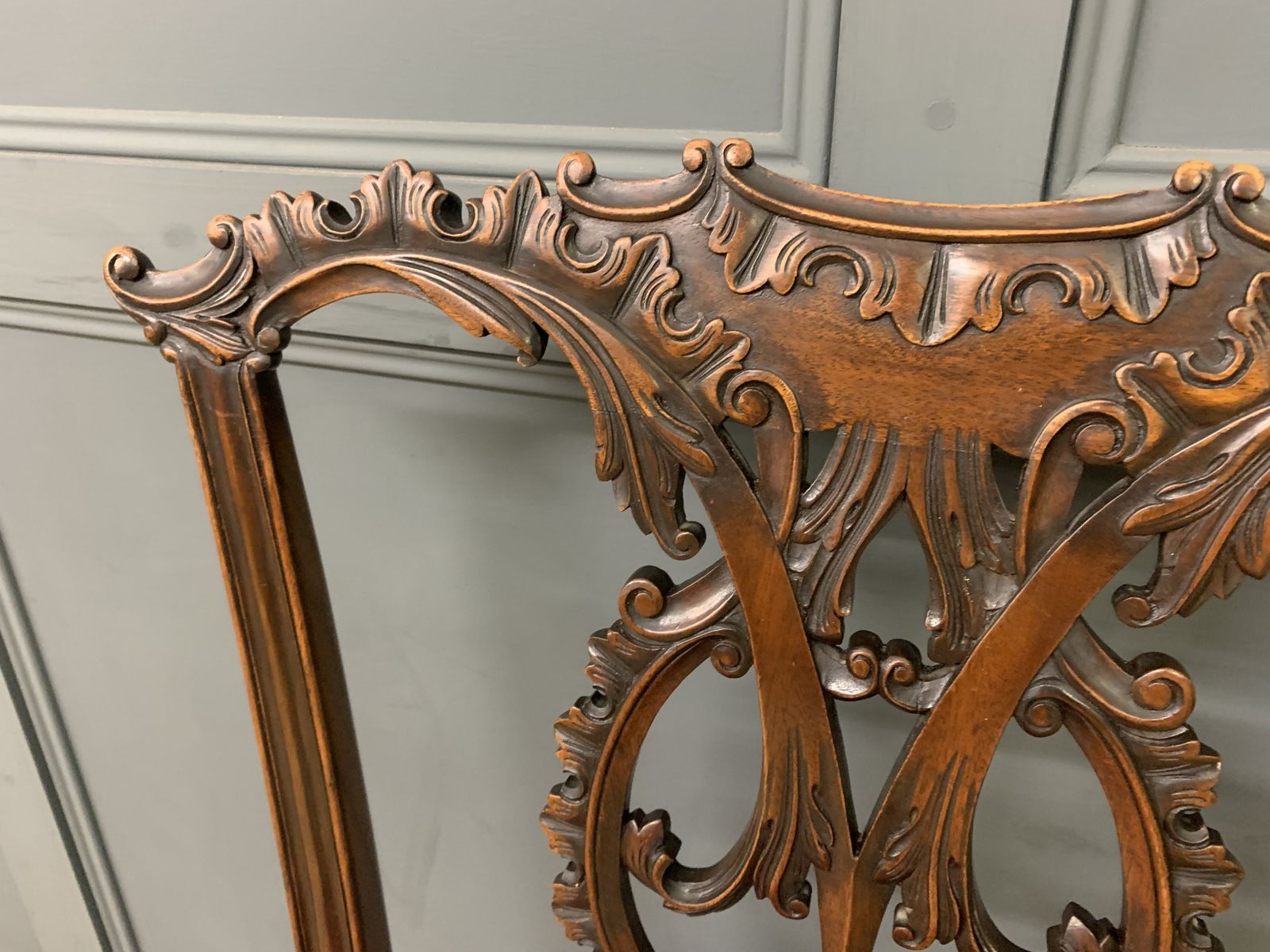 Furniture Pair Of Chippendale Style Mahogany Chairs photo