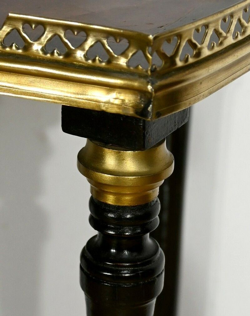Furniture Table Volante à Double Plateau En Acajou Et Poirier Noirci, Style Napoléon III – 1930 photo