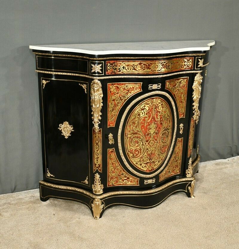 Boulle Buffet In Blackened Pear Wood, Napoleon II Period – Mid 19th Century photo furniture