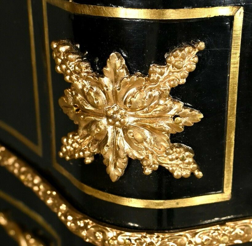 Boulle Buffet In Blackened Pear Wood, Napoleon II Period – Mid 19th Century photo vintage